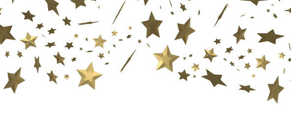 Falling Christmas Star Show: Mesmeric 3D Illustration Depicting Falling Holiday Stargazing Spectacle