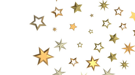 Stardust Christmas Shower: Mesmerizing 3D Illustration Depicting Descending Holiday Star Particles