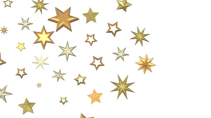 Stardust Christmas Shower: Mesmerizing 3D Illustration Depicting Descending Holiday Star Particles