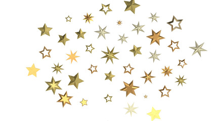 Enchanted Galaxy: Experience the Splendor of a 3D Gold Stars Shower