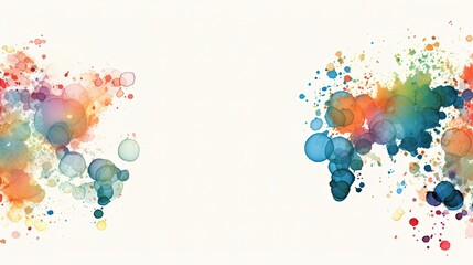 Template Background Bubbles Watercolor for Powerpoint Presentation Slides Illustration 16:9
