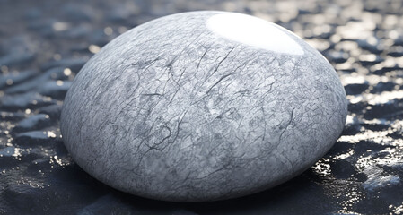 Obraz na płótnie Canvas Large smooth stone, Generated by AI