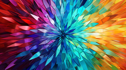 Fototapeta na wymiar Wallpaper background, patterns are made of multicolored guides coming from the center,Generated by AI
