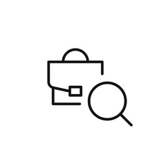 Job search linear icon. Thin line customizable illustration. Contour symbol. Vector isolated outline drawing. Editable stroke