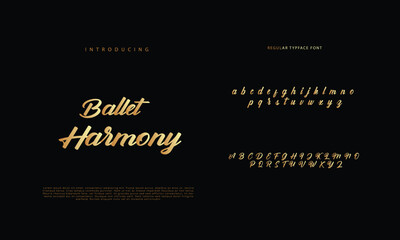 Abstract Calligraphy font alphabet. Minimal modern urban fonts for logo, brand etc. Typography typeface uppercase lowercase and number. vector illustration
