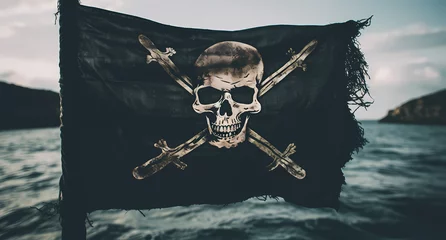 Fotobehang Old Pirate Flag © MDQDigital