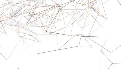 abstract lines with dots over dark background.