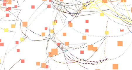 Digital cyberspace with particles and Digital data network connections concept.