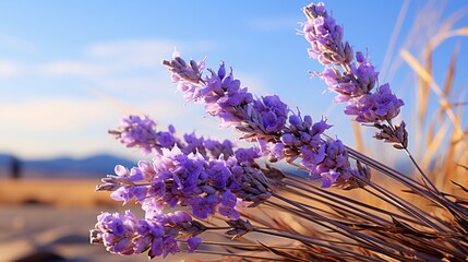 Dry lavender flowers. Generative AI.