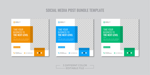 Digital business marketing banner for social media post template