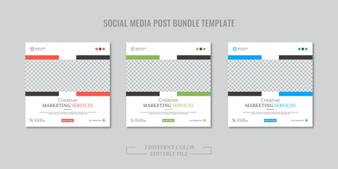 Digital business marketing banner for social media post template