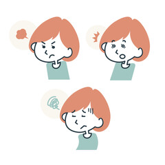 いろいろな表情の女性