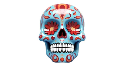 Day of the dead isolated on transparent background, Generative ai.