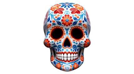 Day of the dead isolated on transparent background, Generative ai.