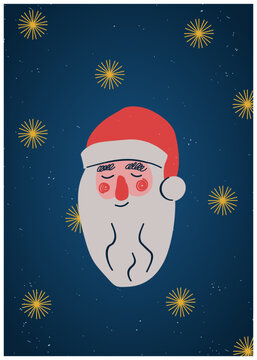 Recurso para navidad de Santa Claus. Tarjeta de navidad en formato vectorial.