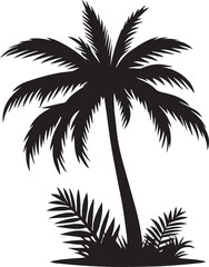 Fototapeta na wymiar Palm Trees Silhouette, Coconut Tree Silhouette