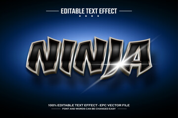 Ninja 3D editable text effect template © nicemorning
