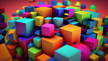 Obraz premium Vibrant Abstract Cube Background