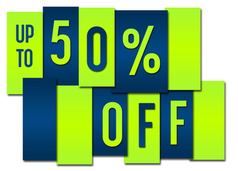 Discount Fifty Percent Off Blue Green Boxes Group 
