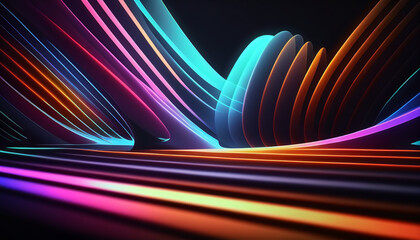 Background with colorful glowing lines