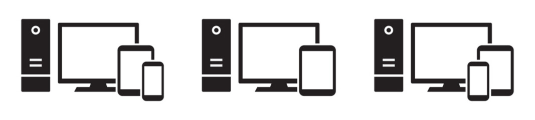 Computer, Tablet and Computer, laptop, tablet, smartphone icon. Devices icon, vector illustration
