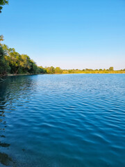 Beautiful summer sunny day on the lake Cice in Velika Gorica near Zagreb, Croatia