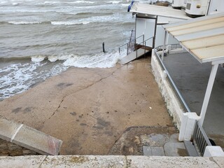 Peniscola castle, top view. Costa del Azahar, province of Castellon, Valencian Community