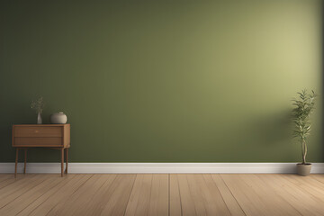 A clean and unadorned olive wall for product display