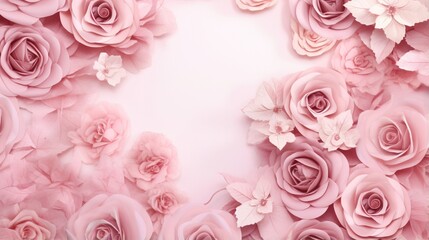 Fototapeta na wymiar pink roses background generated by AI tool