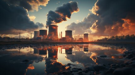 Nuclear power plant. Generative AI.