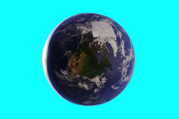 3D Illustration,Planet Earth globe. area North America