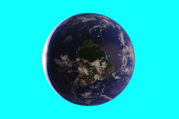 3D Illustration,Planet Earth globe. area South America - obrazy, fototapety, plakaty