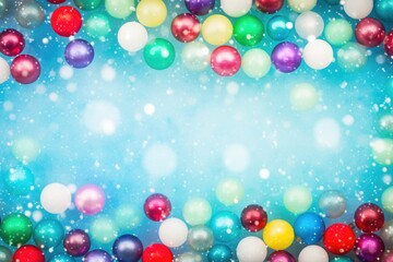 Fototapeta na wymiar Colorful christmas balls with bokeh background. holiday concept.