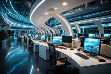Interior modern call centre office
