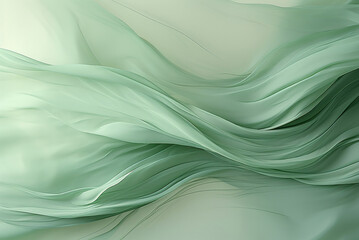 Abstract dusty green background in the form of waves from light fabric