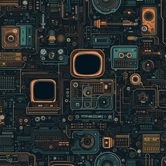 electronic elements illustration background