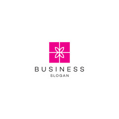 Fototapeta premium Gift box logo design pink Brand Identity, flat icon, monogram, business, editable, eps, royalty free image, corporate brand, creative, icon