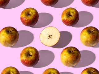 Apple still life. background pattern
