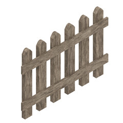 Obraz premium 3D rendering illustration of a wooden fence