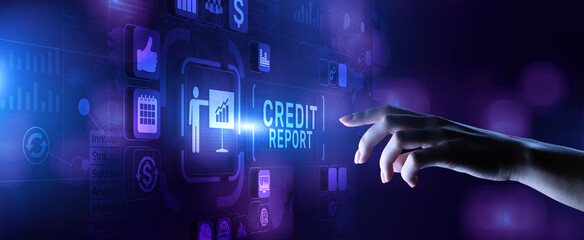 Credit score debt rating business finance banking concept.