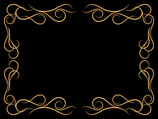 Ornate vintage frame. Swirl ornament. Ornamental curls. Vintage linear border with curlicues. Design a template for invitations, leaflets and greeting cards. Vector illustration