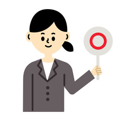 ビジネスパーソン　仕事　女性　スーツ　丸　上半身　イラスト