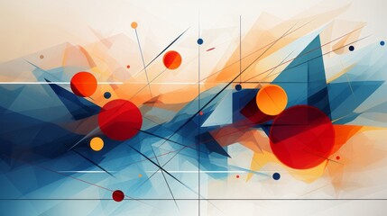 Funky art in abstract geometric shape background. Generative AI.