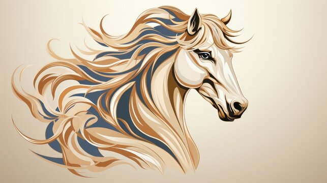 Horse Logo Template. Generative AI.