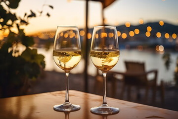 two glasses of with wine
