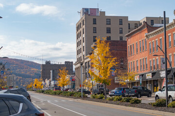 Olean New York, USA- October 26 2023  Fall season town of Olean NY