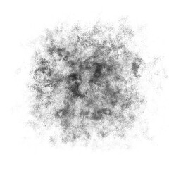 Obraz premium Black color powder explosion isolated on transparent background. Royalty high-quality free stock PNG image of Black powder explosion. Colorful dust explode. Paint Holi, Black dust particles splash