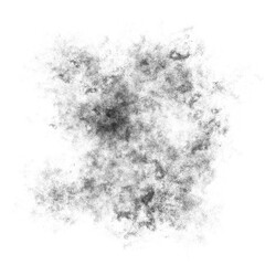 Black color powder explosion isolated on transparent background. Royalty high-quality free stock PNG image of Black powder explosion. Colorful dust explode. Paint Holi, Black dust particles splash