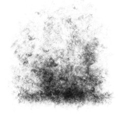 Black color powder explosion isolated on transparent background. Royalty high-quality free stock PNG image of Black powder explosion. Colorful dust explode. Paint Holi, Black dust particles splash