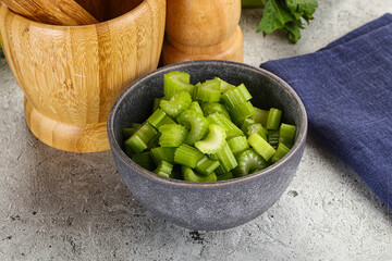 Vegan cuisine - Sliced celery stem